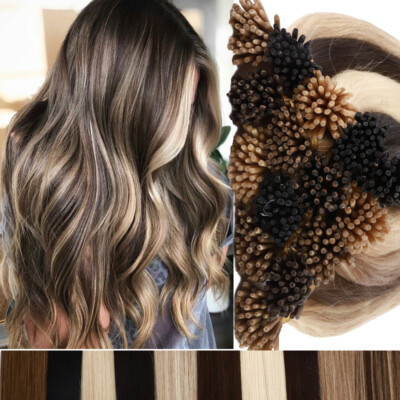 I Tip Stick Remy Human Hair Extensions Micro Keratin Fusion Bead Pre Bonded 200s