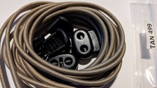 No Tie TAN 499 Elastic Shoelace Lock Laces Shoe Strings Locking Toggle