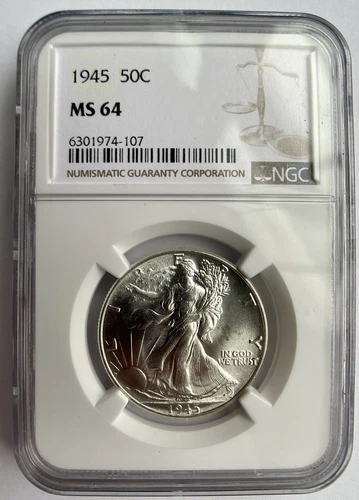 1945 Walking Liberty Half Dollar 50c NGC MS64