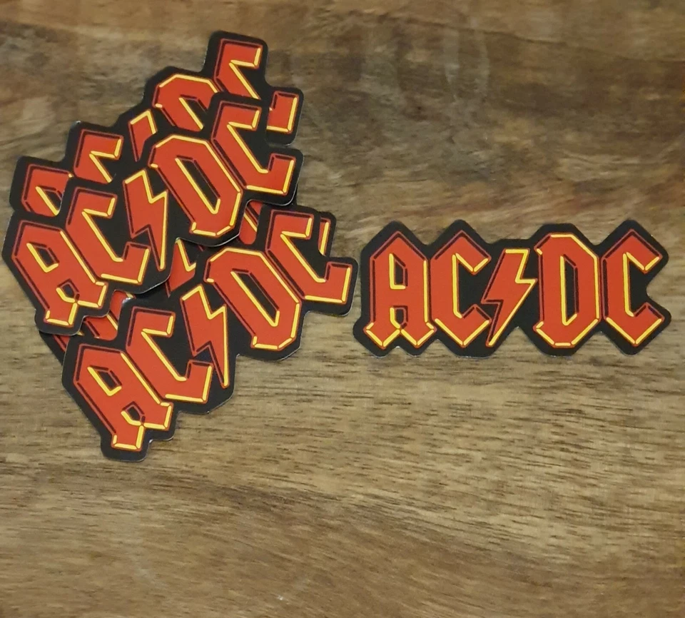 ACDC style sticker PACK OF 5 laptop Bumper Decal Band Rock