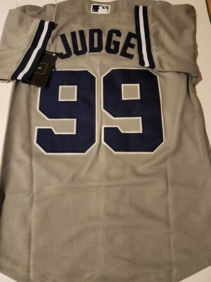 NWT adult customized jersey yankees @99 aaron judge size S-XXXL gray away *new