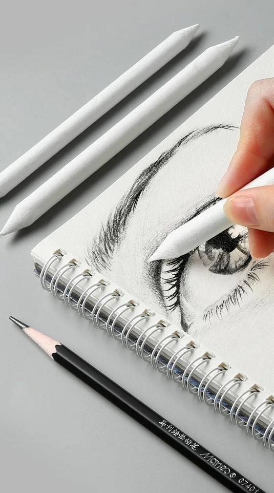 Juego de 12 piezas para mezclar tocón mancha palo tortillón boceto blanco pluma herramienta Foto 4 de 4