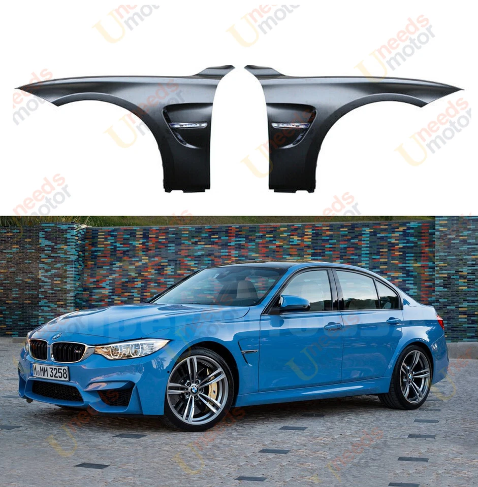 Guardabarros ventilación lateral estilo M3 M4 acero negro para BMW Serie 3 F30 2012-2018 Foto 2 de 4