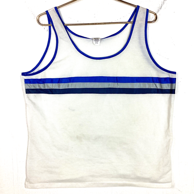 Vintage L L Bean Mesh Tank Top Size XL White Single Stitch Made In  