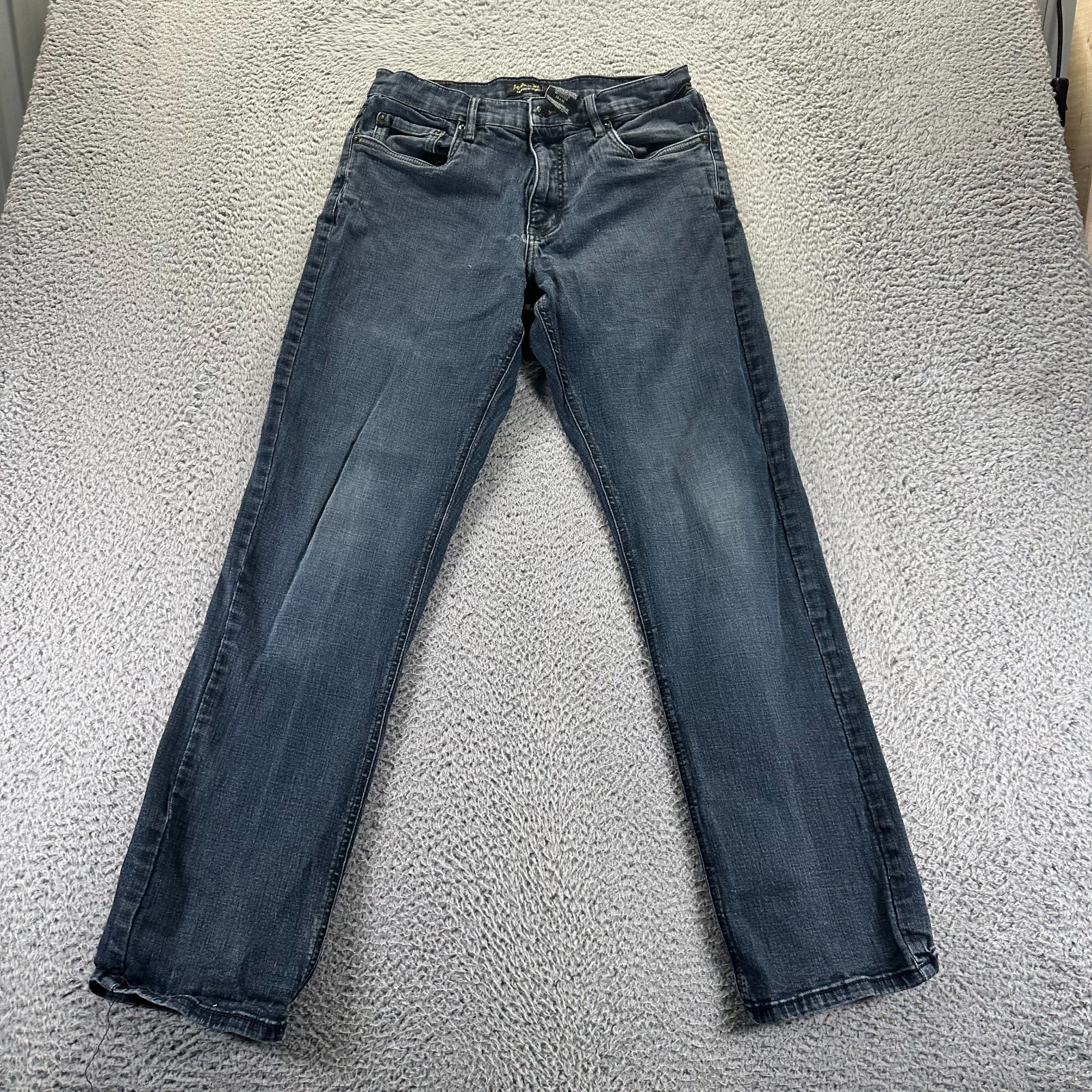 34x32 Blue Cotton Denim Straight Leg Stretch Faded Workwear