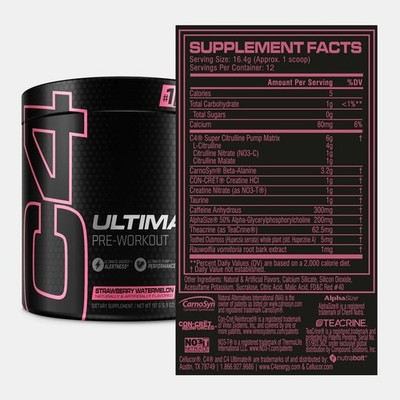 Cellucor C4 Ultimate Pre Workout Powder Strawberry Watermelon | Sugar Free