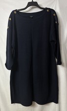 NWT Talbots Womens Navy Blue Casual Pullover Terry Cloth Dress Plus Size 3X
