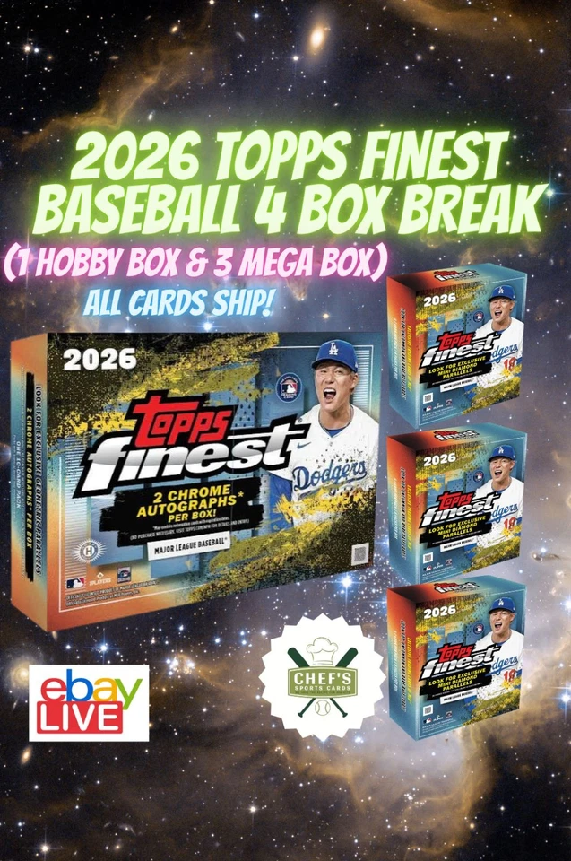 2026 TOPPS FINEST BASEBALL 4 BOX (1 HOBBY/3 MEGA) BREAK #5