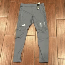 Adidas Boston Marathon 2025 Running Long Tights Onix Grey JN5521, Men’s Size L