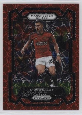 2023-24 Panini Prizm Premier League Red Lazer Prizm 35/49 Diogo Dalot #47 0t30