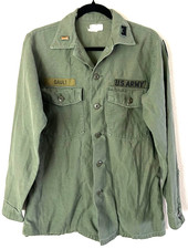 Vintage US Army 7th Engineers Brigade Officers OG-107 Utility Fatigue Shirt