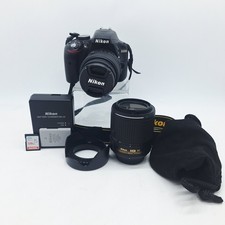 Nikon D3300 24.2MP DSLR Camera Kit 2 Lenses 18-55mm  55-200mm  128GB SD Card