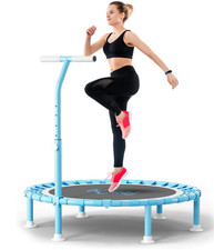 Mini Trampol n Fitness 40" Plegable con Barra Ajustable, Soporta 330 lb, Nuevo