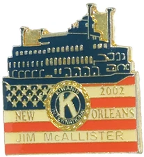 Kiwanis International "Jim McAllister 2002" New Orleans Convention Lapel Pin