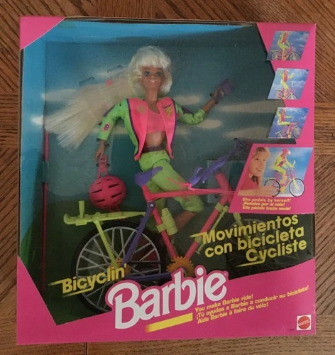 Barbie Mountain Bike Bicyclin Barbie 1994 Mattel Canada 11689 Sealed Box Nice