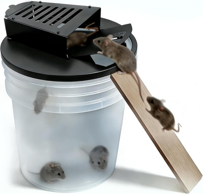 5 Gallon Bucket Mouse Trap Lid, Flip-Top (Bucket Not Included) | Heavy-Duty Bite