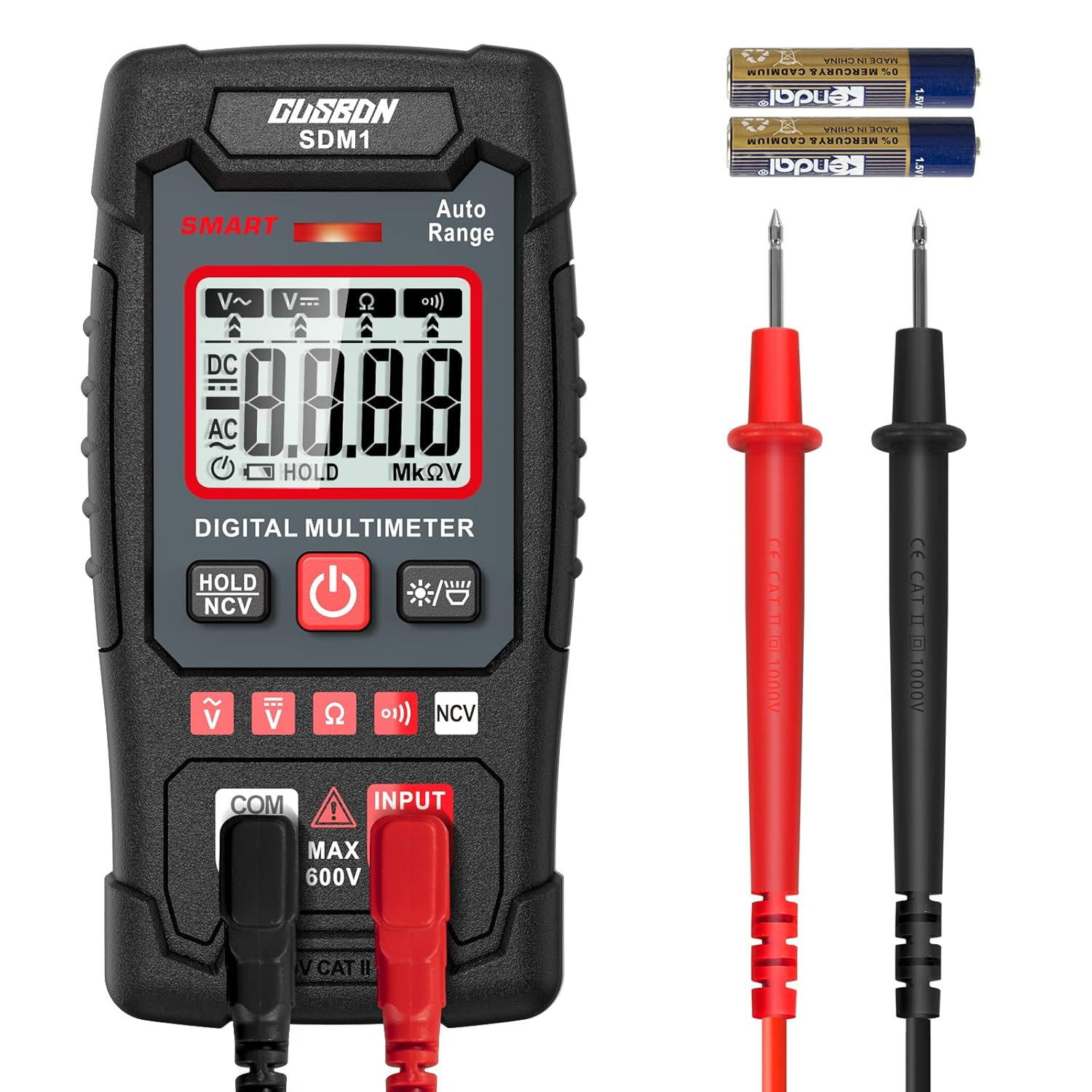 Digital Multimeter, Auto-Rang Voltage Meter AC/DC Voltmeter Ohmmeter and Continu
