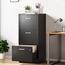 3-Drawer Lockable Filing Cabinet for Home Office – Vertical A4 Letter File Stora