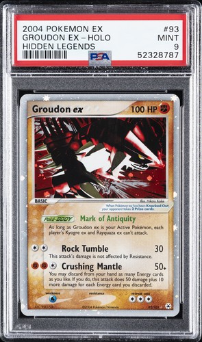 2004 POKEMON EX HIDDEN LEGENDS #93 GROUDON EX-HOLO PSA 9