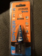 SPYDER STINGER MACH-BLUE #19022 1/4"-7/8" 12 STEP DOWN DRILL BIT BRAND NEW