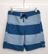 Patagonia Wavefarer Mens Board Shorts 30 Blue Zip Pocket Swim Trunks Unlined