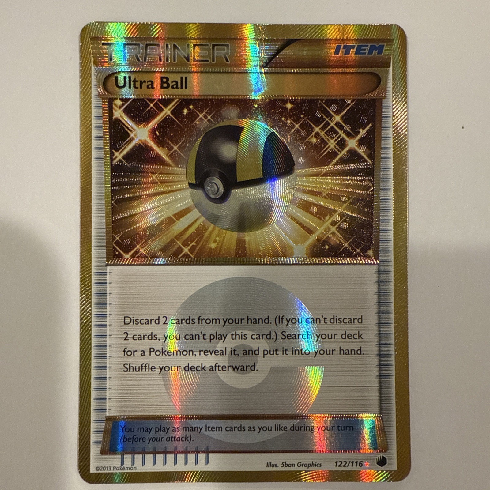 Ultra Ball - 122/116 - Pokemon Plasma Freeze Black & White Secret Rare Card