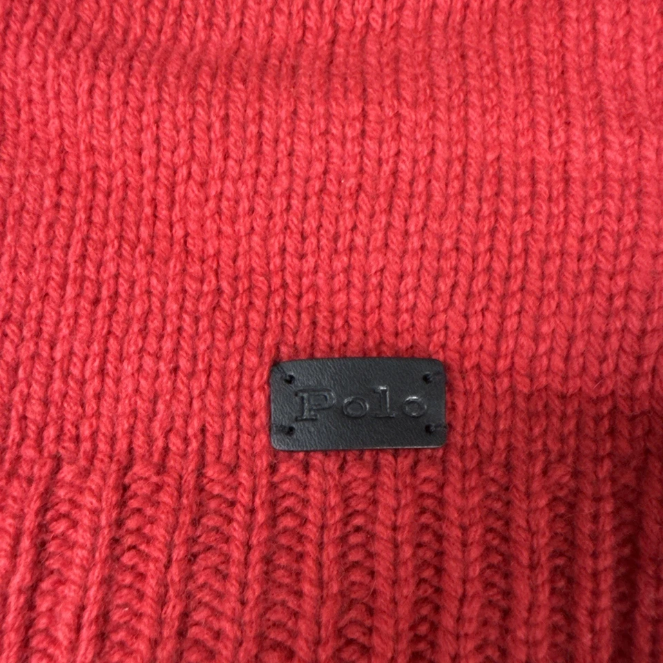 Polo Ralph Lauren Hombre Talla L, Lana Cachemira Cuello Alto Suéter Rojo Nuevo con Etiquetas $248 Foto 2 de 4