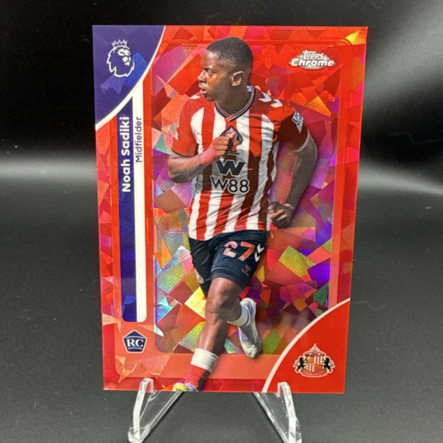 Topps 2026 Chrome Sapphire Premier League Noah Sadiki Sunderland Red Rookie /5