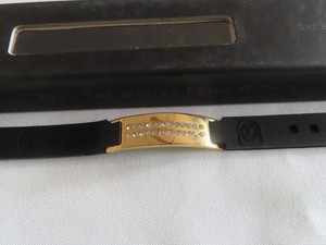 IONIC SHIELD BRACELET BAND ADJUSTABLE NIB  4 IN 1 GOLD TONE w/STONES