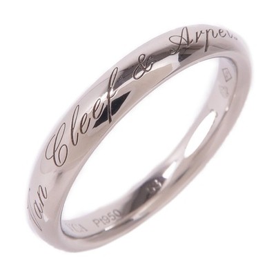 Van Cleef & Arpels Tendrement Signature Wedding Band Ring PT950 Platinum US#6.5