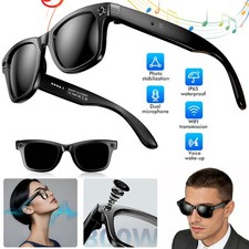 AI Smart Glasses with Camera Bluetooth Open-Ear Audio Video Recording Sunglasses