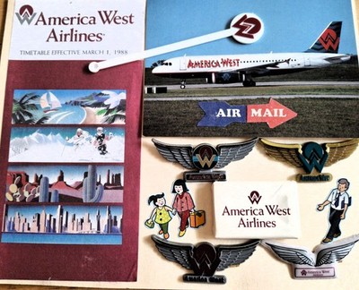 America West AIRLINES Memories Collection Postcard 4 Jr Wings Fits 8x10 Frame