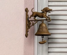 Dachshund “Sausage Bell” Decor Figurine – Hot Dog Dongle, 9.45” Doxie Gift