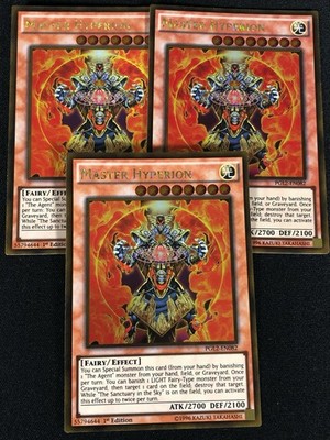 Yugioh Master Hyperion PGL2-EN082 1st Gold x3 (NM)