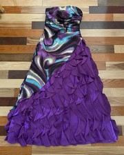 Jump Apparel Strapless Purple Prom Dress 3/4