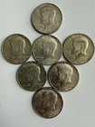1960s Kennedy Half Dollars 40 percent Silver, lot of 7 coins