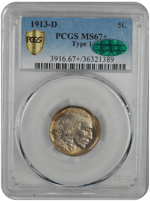 1913-D  Type 1 Buffalo PCGS CAC MS 67+