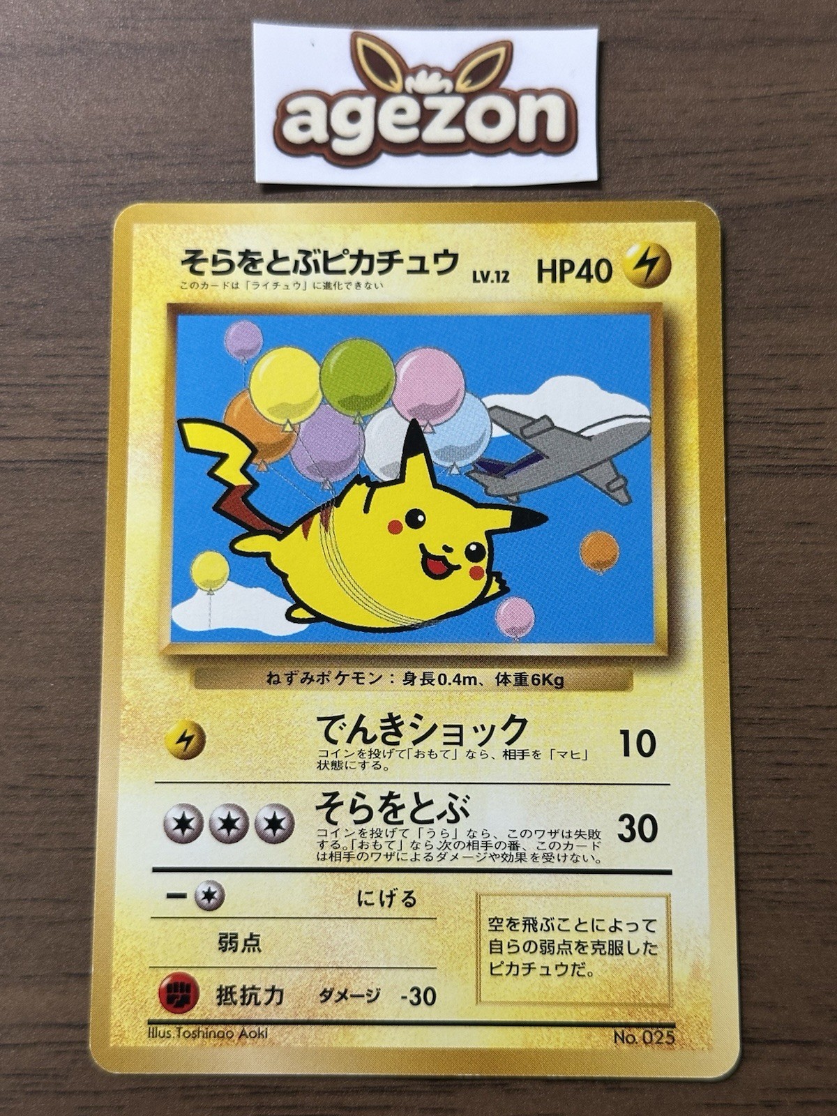 Flying Pikachu No.025 ANA Airline Promo Plane On Right Japanese Pokemon Card 320