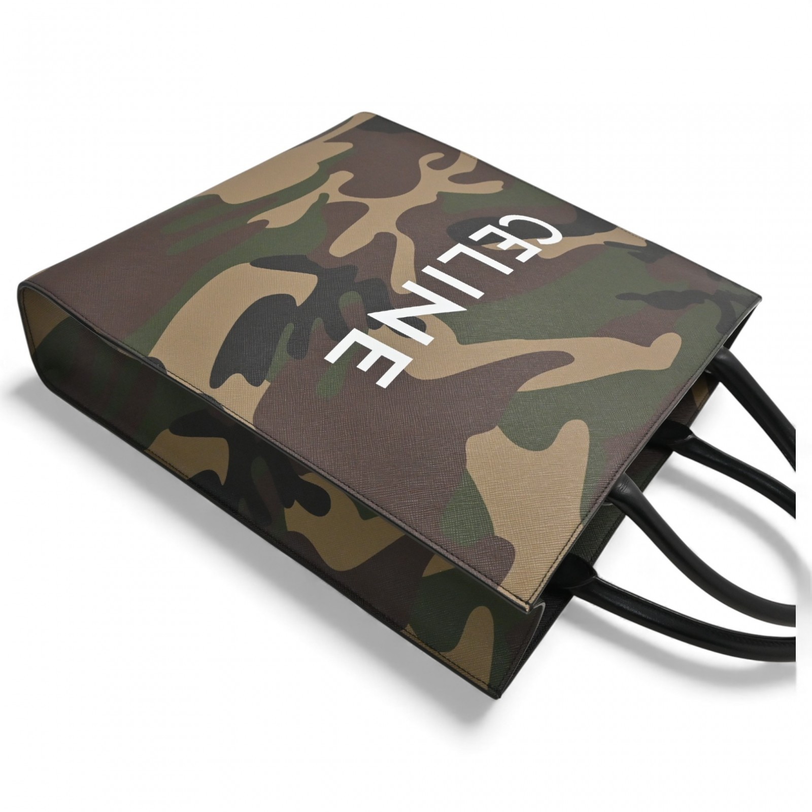 Auth Celine Medium Vertical Cabas Camouflage Hand… - image 3