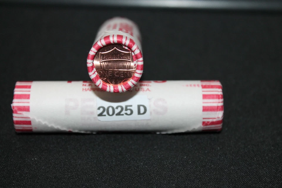 LAST PENNY USA 2025 Blindrolle 50x 1 Lincoln Cent Denver  D  BU Qualität!! - Bild 1 von 1