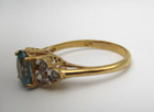10K Yellow Gold Blue Topaz & Diamond Ring Size 7 [R280] — photo 9