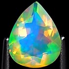 1.35 Ct Natural Ethiopian Faceted Opal Gemstone Multi Color Pear Cut — photo 4