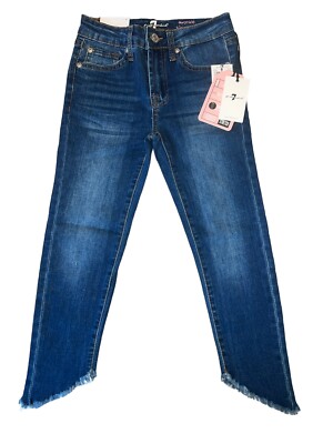 Seven7 Ankle Skinny Jeans Seven Blue Denim Pants Jeans Mid Rise