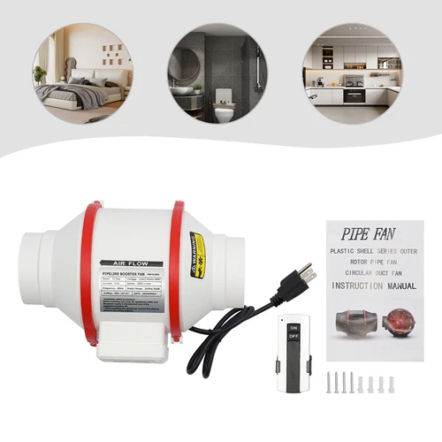 4In Multifunctional Powerful Mute Exhaust Fan Pipe Vent Exhaust Fan Duct 2550RPM - Picture 34 of 39