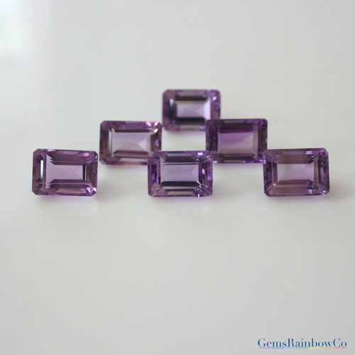 Amatista brasileña natural AAA octágono facetado piedra preciosa suelta (10x8 mm - 14x12 mm) - Imagen 6 de 9