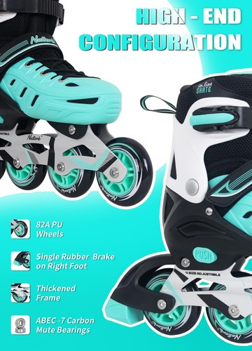 Nattork 4 Sizes Adjustable Inline Skates for Boys and Girls, Men and Women - Picture 30 of 35