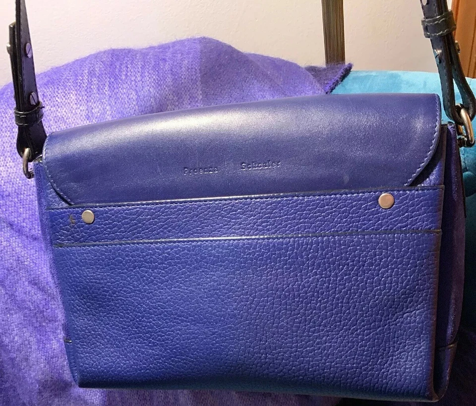 Bolsa de ombro/transversal Proenza Schouler Blue Elliot. Camurça/Couro, Excelente - Imagem 2 de 4