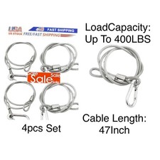 Stage Light Safety Cables 47  , Stainless Steel Security Cable.Multi Use/4PCS SET