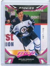 2022-23 Upper Deck MVP Magenta Rookies Declan Chisholm Rookie 87/100