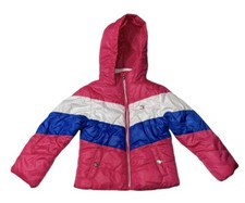 Preowned- Tommy Hilfiger Full Zip 3 Stripe Quilted Jacket Girls Size 5 